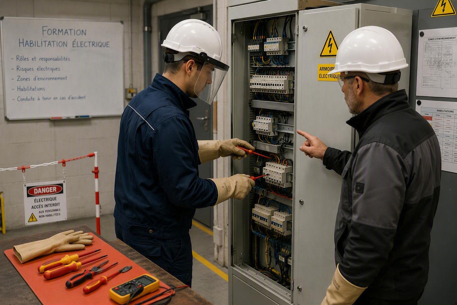 Obtenez votre Habilitation Electrique H0-B0-H0V-BF-HF - visuel local électrique haute tension