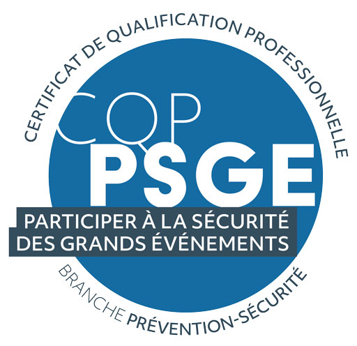 logo du certificat de qualification professionnelle cqp psge participer à la sécurité des grands évènements